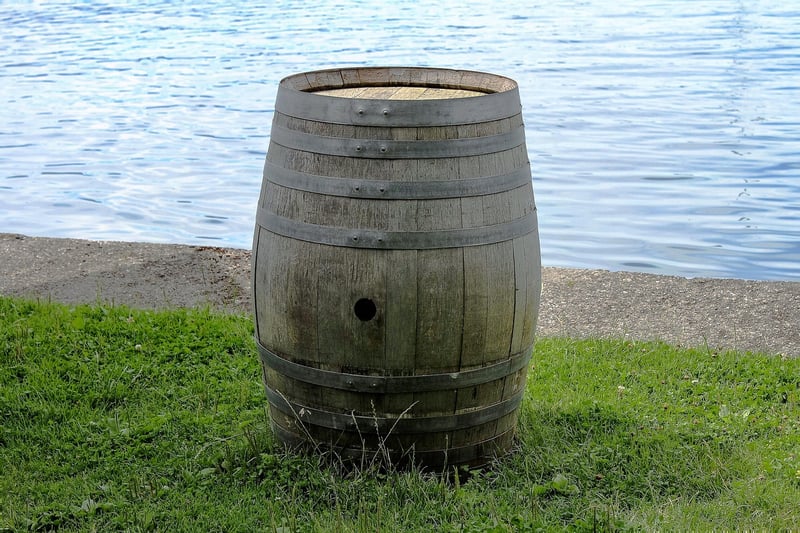 Repurposed Barrel Water Feature
